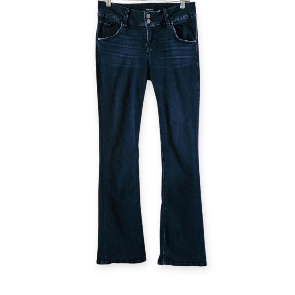 Hudson Low Rise Signature Bootcut Jeans Dark Wash Blue Y2K